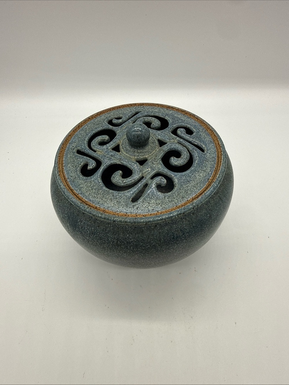 Vintage Ceramic Incense Burner With Lid Artist Maker Signed